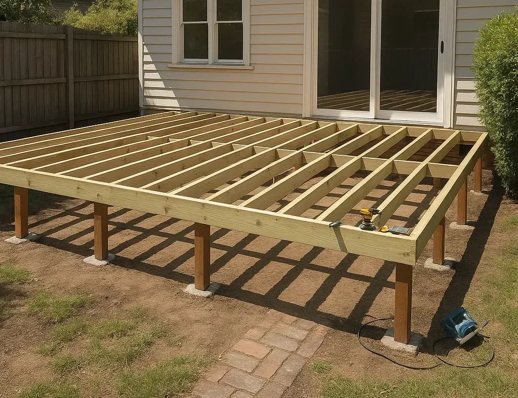 A deck being built in melbourne by an expert deck builder near you